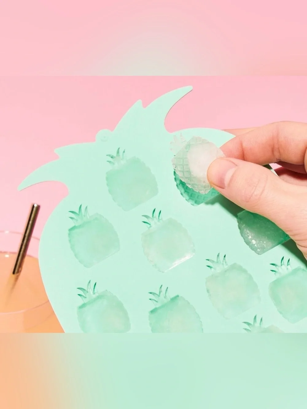 Blush Pineapple Silicone Ice Tray - Set of 2 - Teal Green BRAND NEW NEVER OPENED